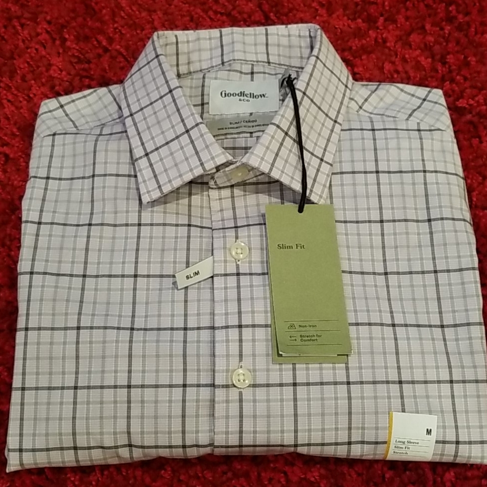 NWT Men's Goodfellow Long Sleeve Dress Shirt